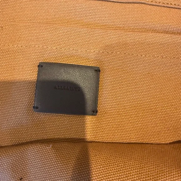 All Saints Black and Tan Canvas Tote Bag - Picture 6 of 10